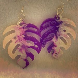 Monstera earrings (large)
